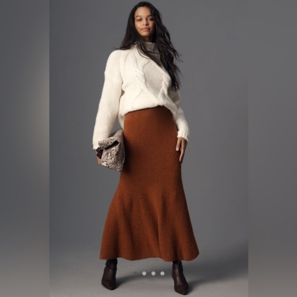 💘 Anthropologie Maeve Fit & Flare Sweater Midi Skirt